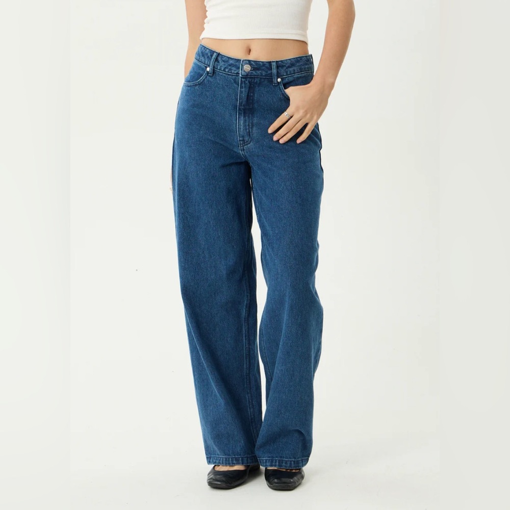 Afends Bella Denim Wide Leg Baggy Jeans in Authentic Blue - Picture 4 of 14